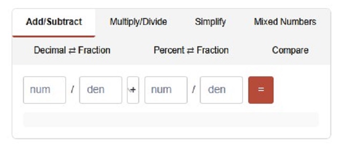 Easy To Use All In One Solution Fractions Calculator Simple To Use Online Free